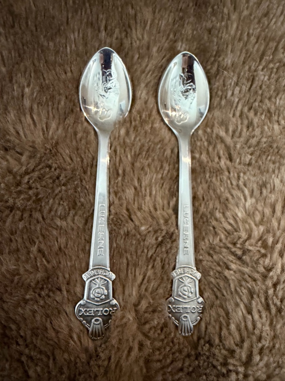 Lucrene Rolex Silver-Tone Collectible Souvenir Spoons (Set of 2)